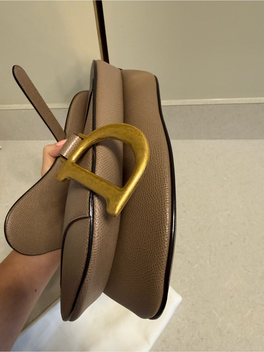 Auth Dior Saddle Shoulder Bag in Taupe, Made in Italy - Picture 11 of 16